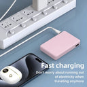 Compact Power Bank - Built In Cables Quick Charge