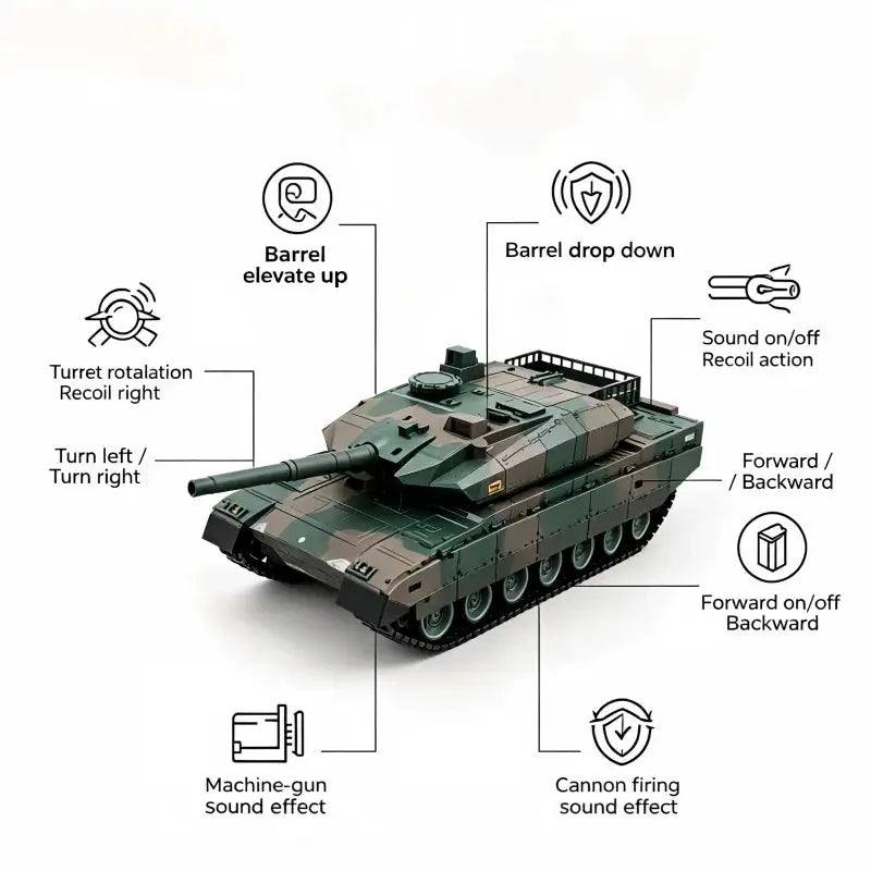 TONGLI Large RC Battle Tank Tracked Off-Road Vehicle — product view 3