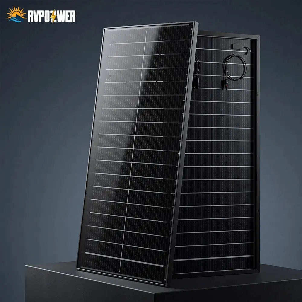 RVPOZWER 400W/200W/100W Bifacial Solar Panels 18BB Mono Cells 23.5% High Efficiency Module RV Power Marine Boat Outdoor Off Grid