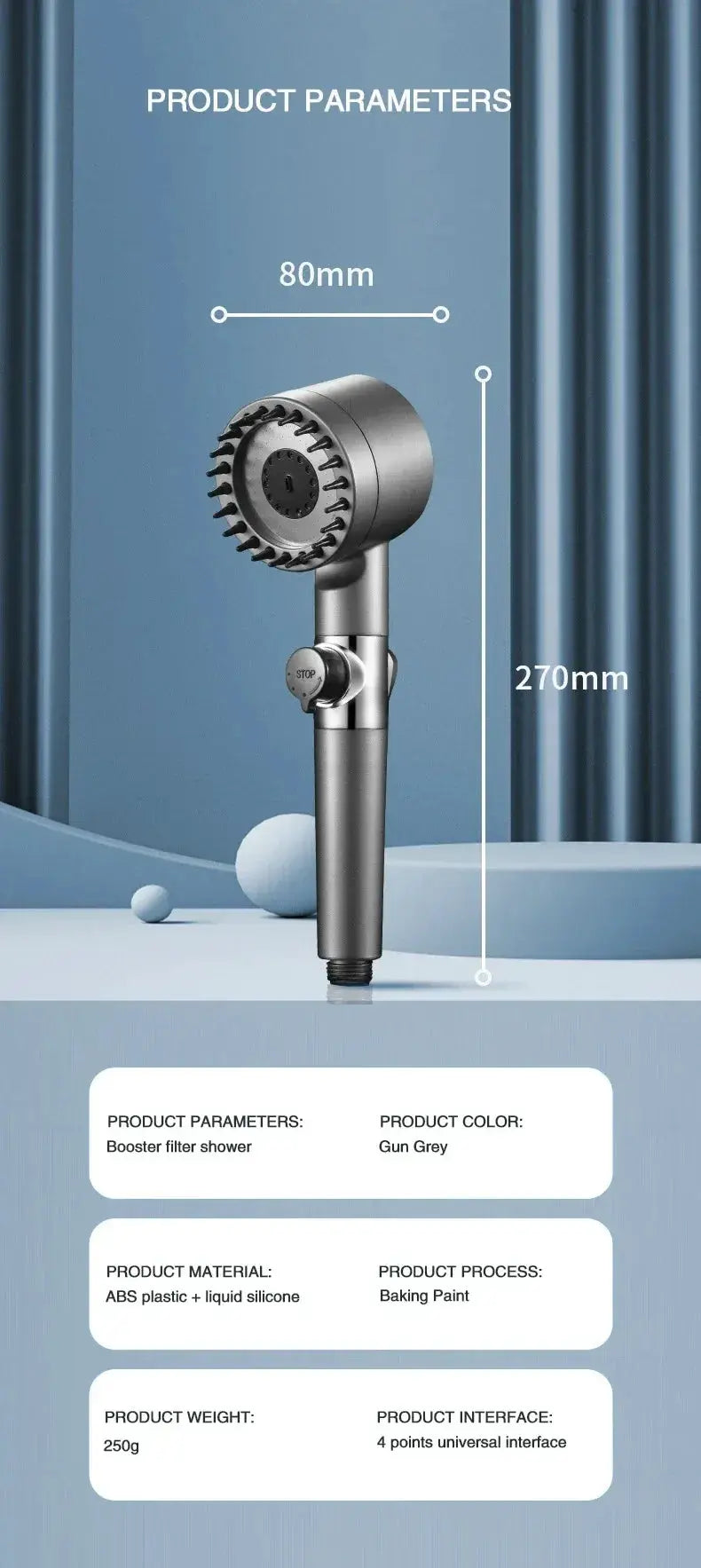 High Pressure Filter Shower Head 3 Mode Adjustable Spray - OurLum.com