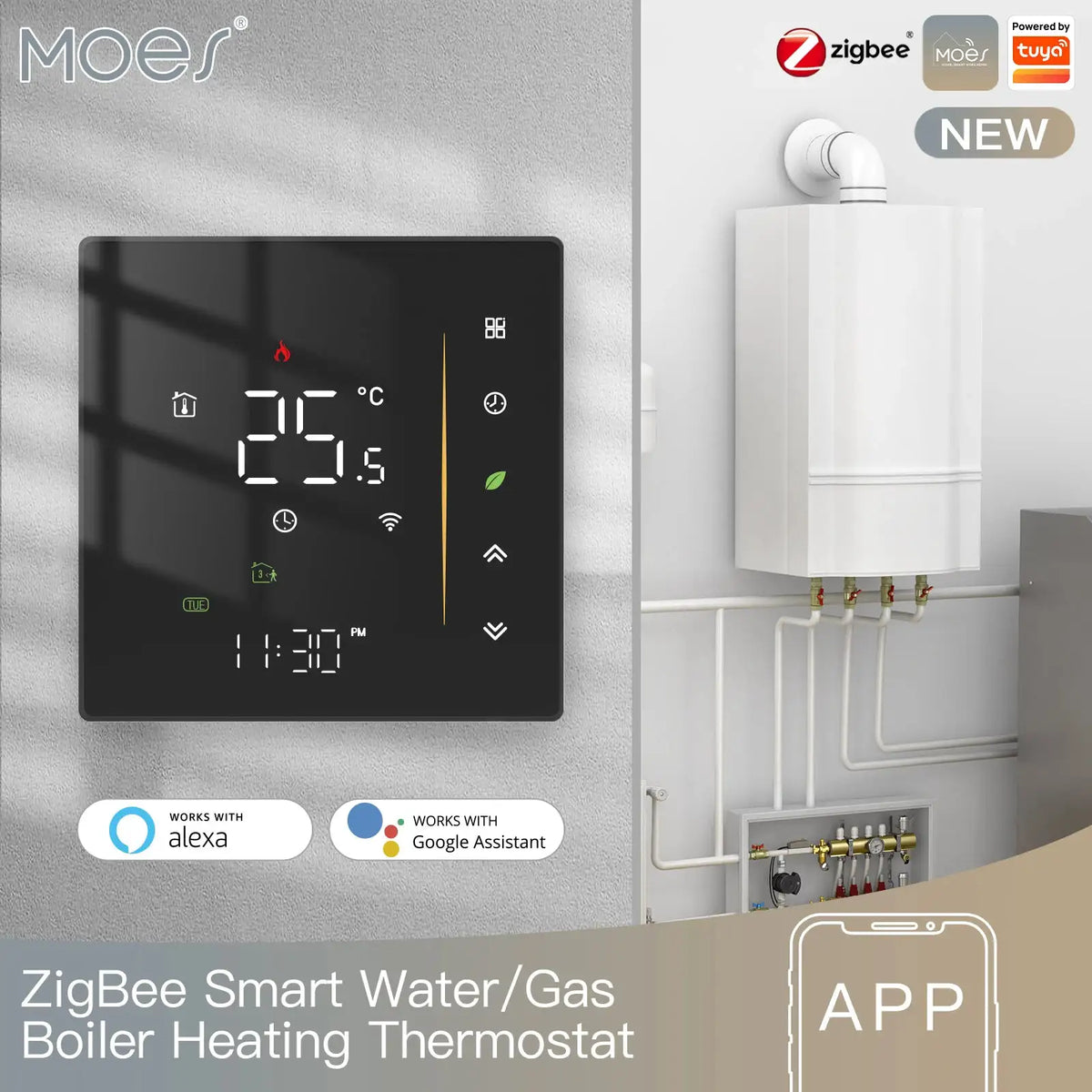 Moes Zigbee Thermostat - Smart Floor Heating Control — product view 9
