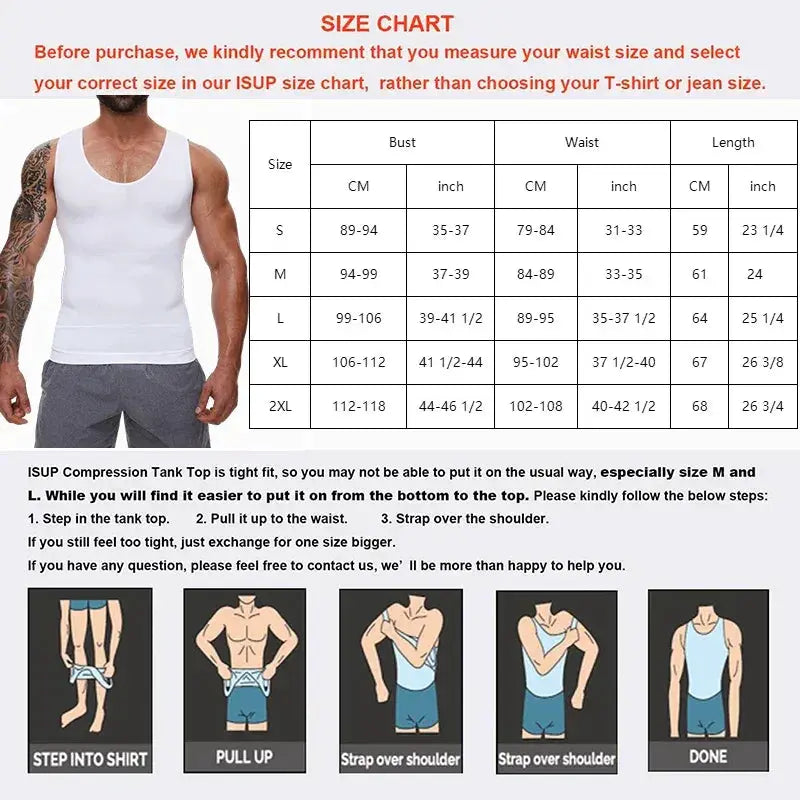 Men's Tummy Control Compression Shirt Slimming Vest