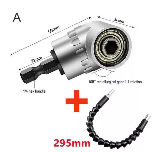 105 Degree Right Angle Drill Adapter Flexible Shaft Bit