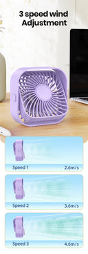 TOPK USB Portable Mini Fan 3 Speed 360°Rotatable Desk Fan