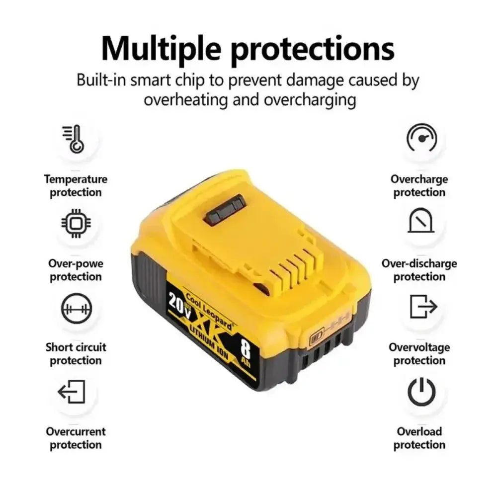 High Capacity 8.0Ah DCB200 Lithium Battery for Tools