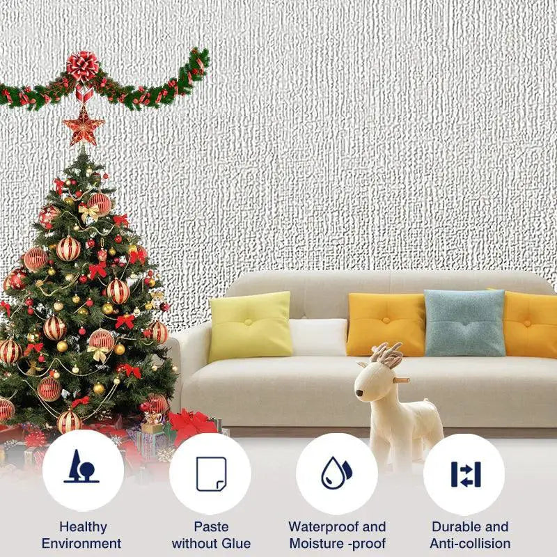 Linen Wallpaper Self Adhesive 3D Wall Stickers Waterproof