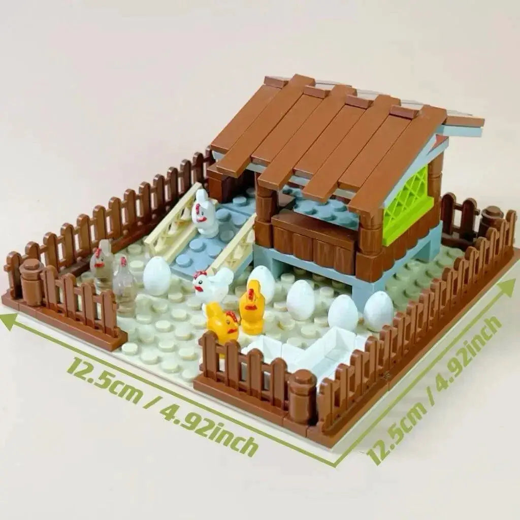 City Farm Animals Building Blocks Hen House Gift Set