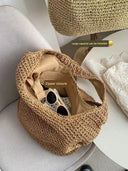 Durable Straw Tote for Women Beach Days