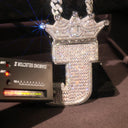 Iced Out Crown Initial Letter
