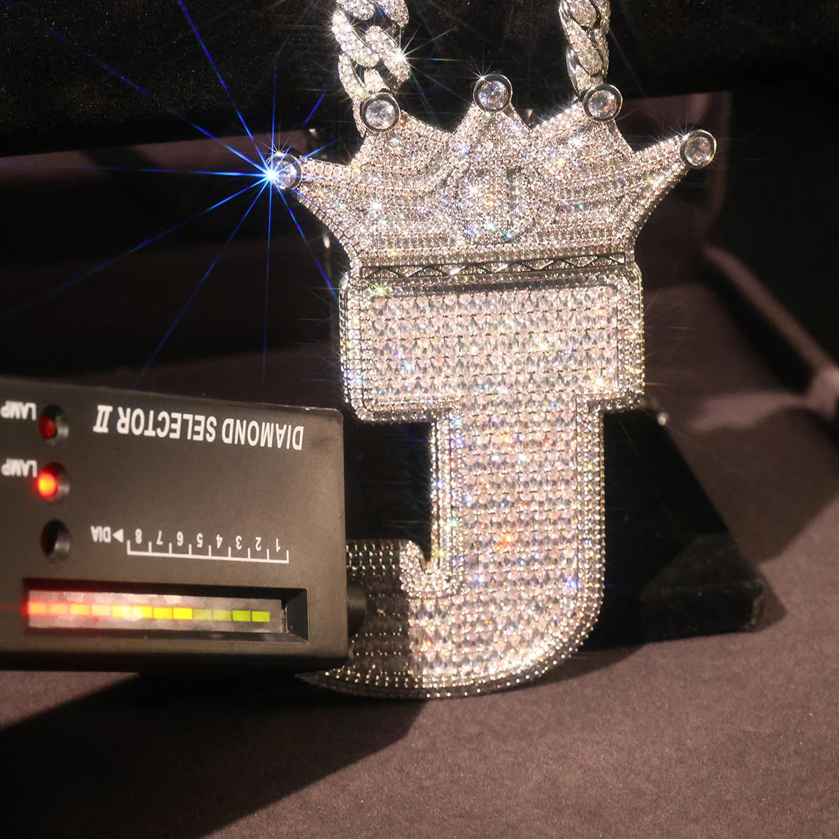Iced Out Crown Initial Letter