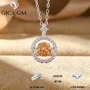 Moissanite Pendant Necklace in Sterling Silver Adjustable