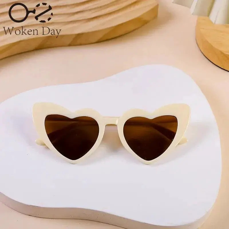 Kids Cartoon Heart Sunflower UV400 Round Sunglasses