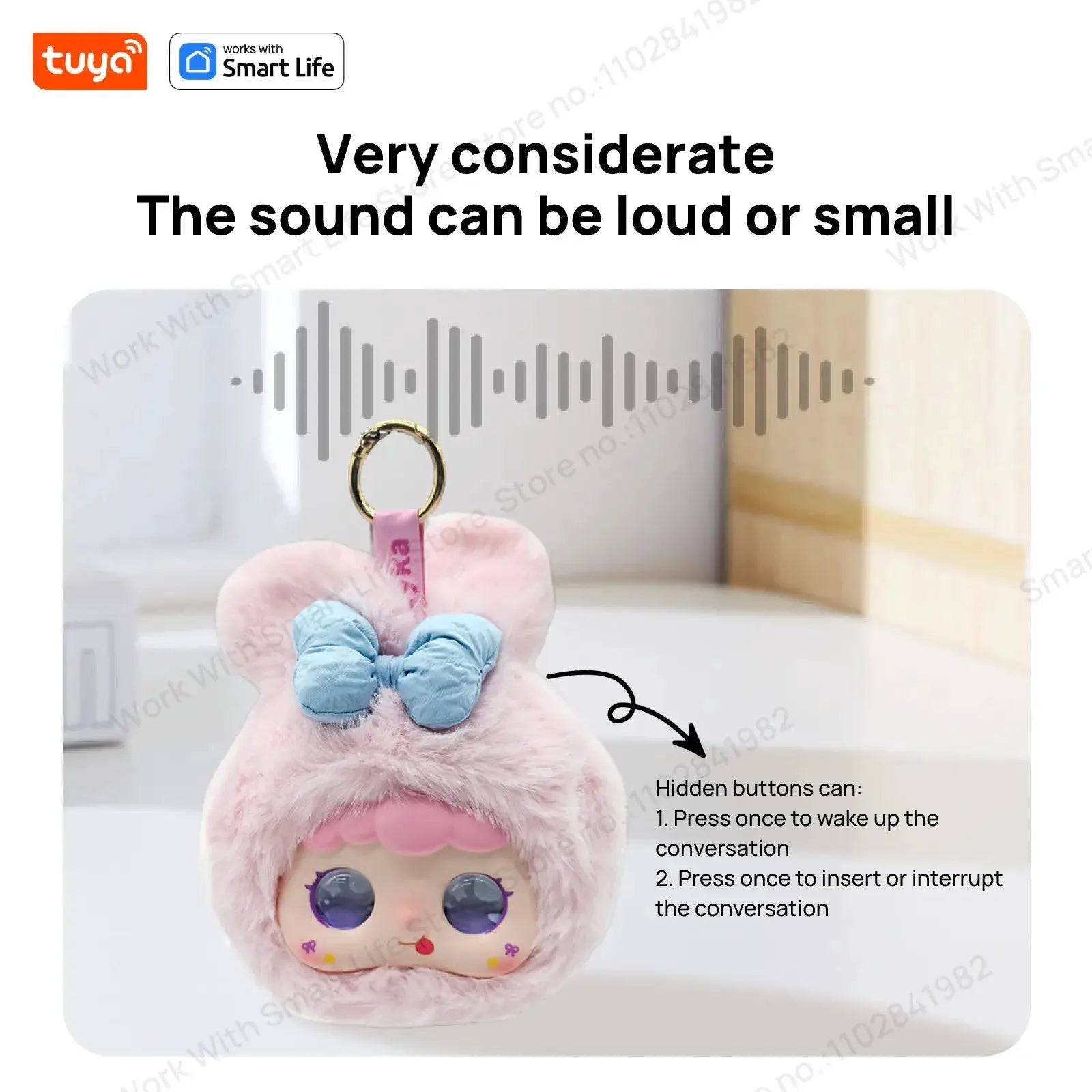 Tuya Smart AI Plush Robot With LED Eyes Rechargeable Toy For Kids And Families