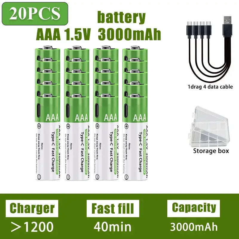 AA AAA Rechargeable Batteries - Capacity — product view 14