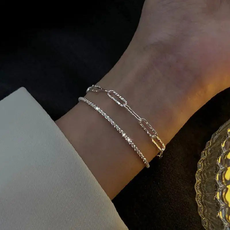 Elegant Silver Gypsophila Bracelet Sparkling Adjustable