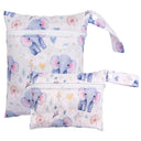 2pcs Set Smooth Zipper Pocket WetBag Waterproof Yoga Bag