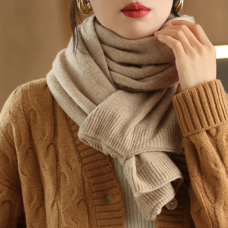 Wool Cashmere Knit Winter Scarf