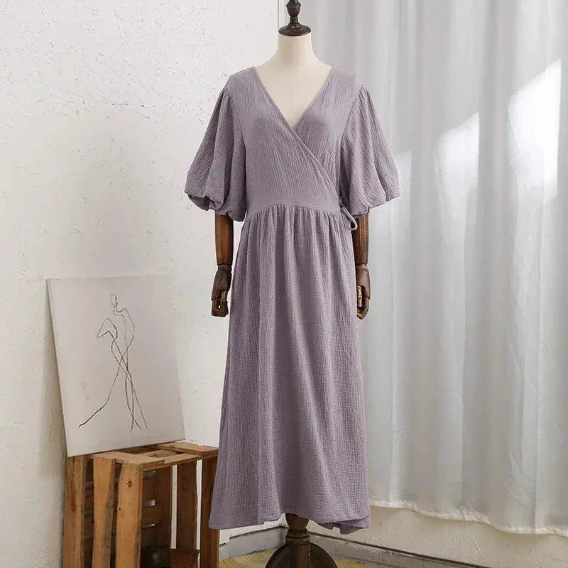 Muslin 100 Percent Cotton Gauze Long Chic Sundress For Women