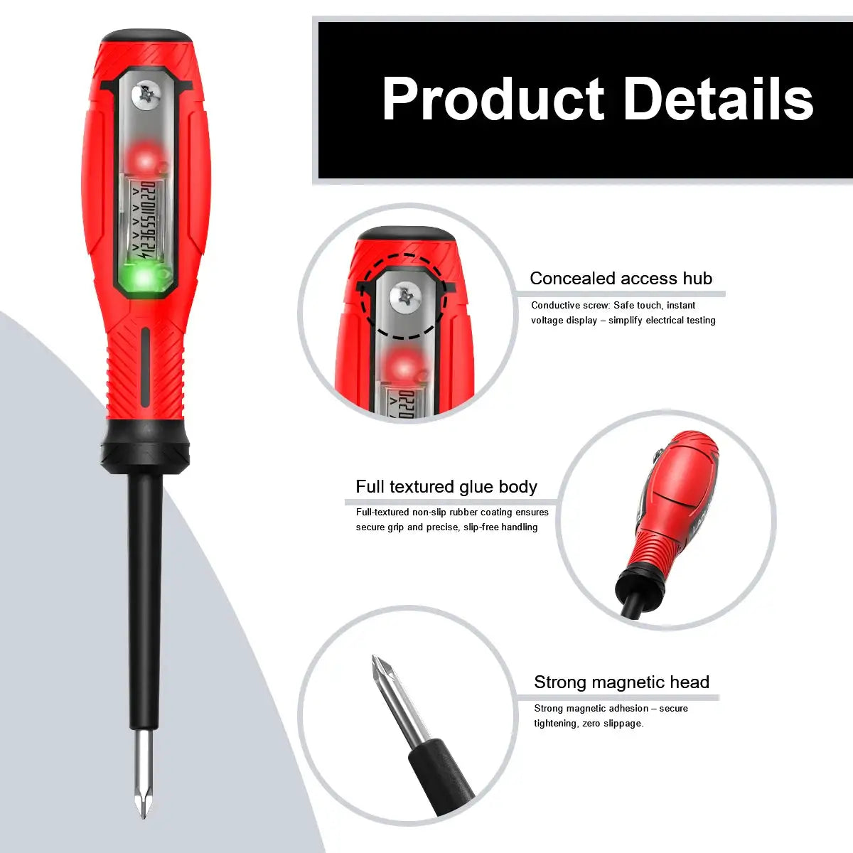 LY86D Circuit Breakpoint Detector Digital LCD Voltage Tester Flat/Cross Screwdriver AC Voltage Detector Voltmeter Electric Pen