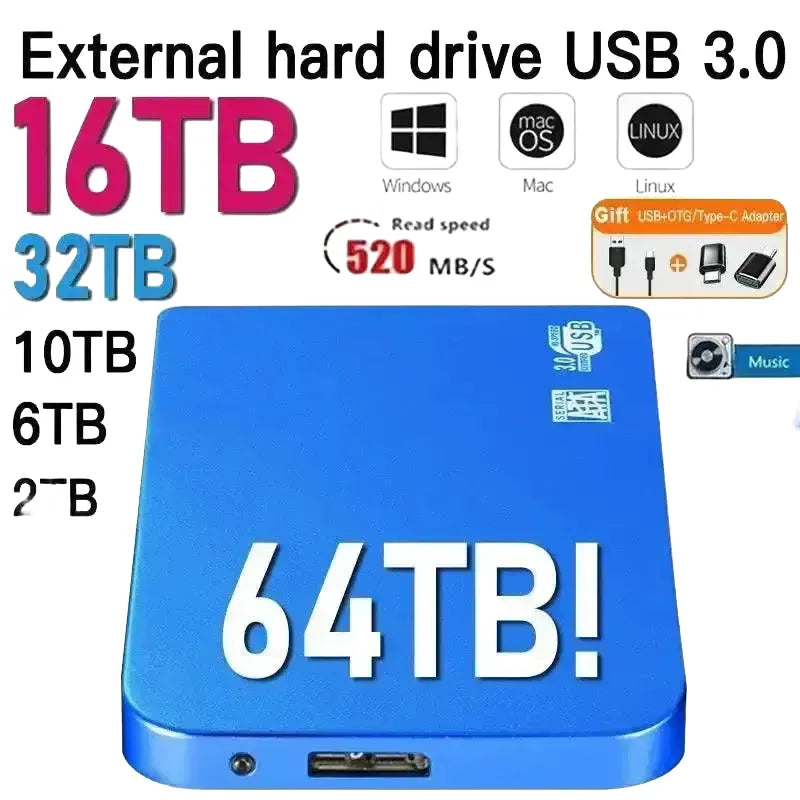 Portable SSD 1TB Solid State Drive High Speed Storage