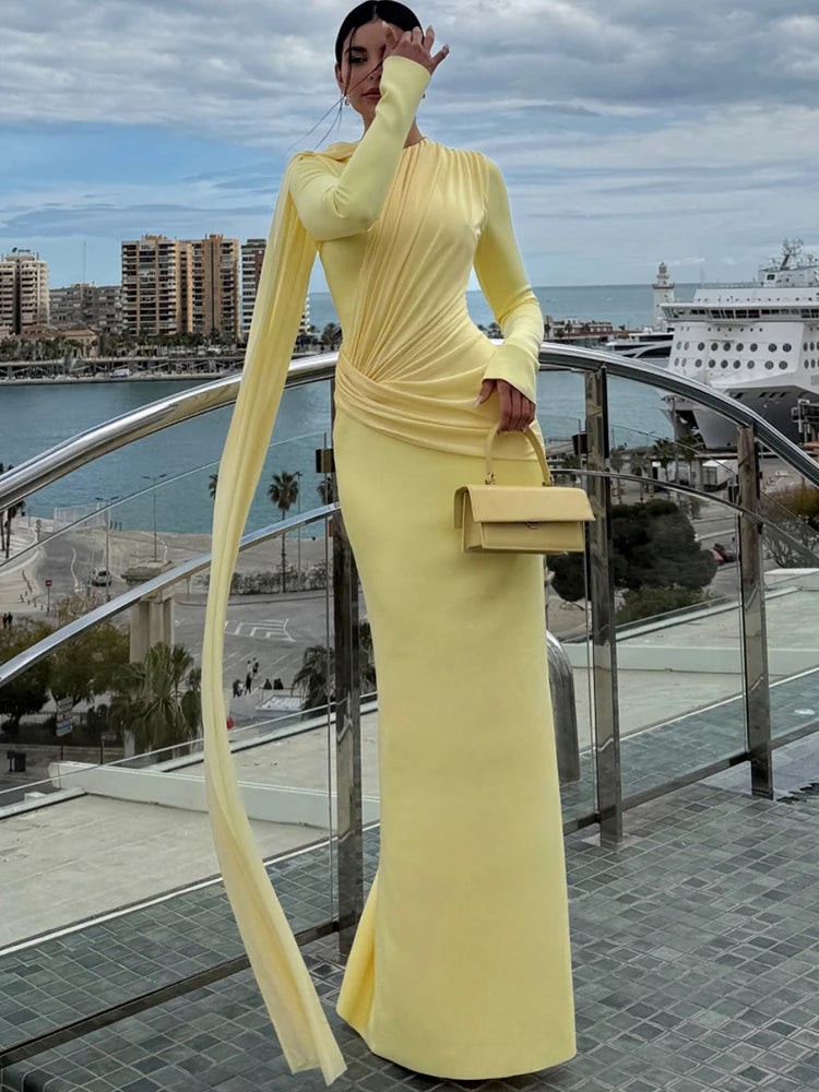 Crew Neck Ruched Bodycon Dress