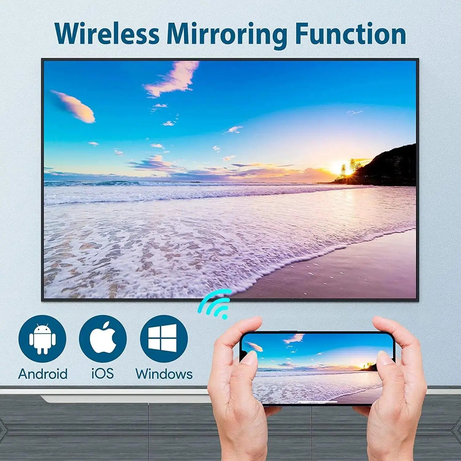 WiMiUS W2 1080P Mini Projector For Home Theater Bluetooth
