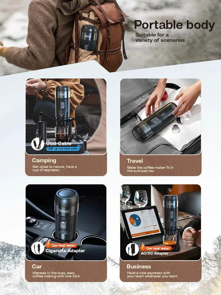 HiBREW Portable Coffee Machine For Car And Home Espresso