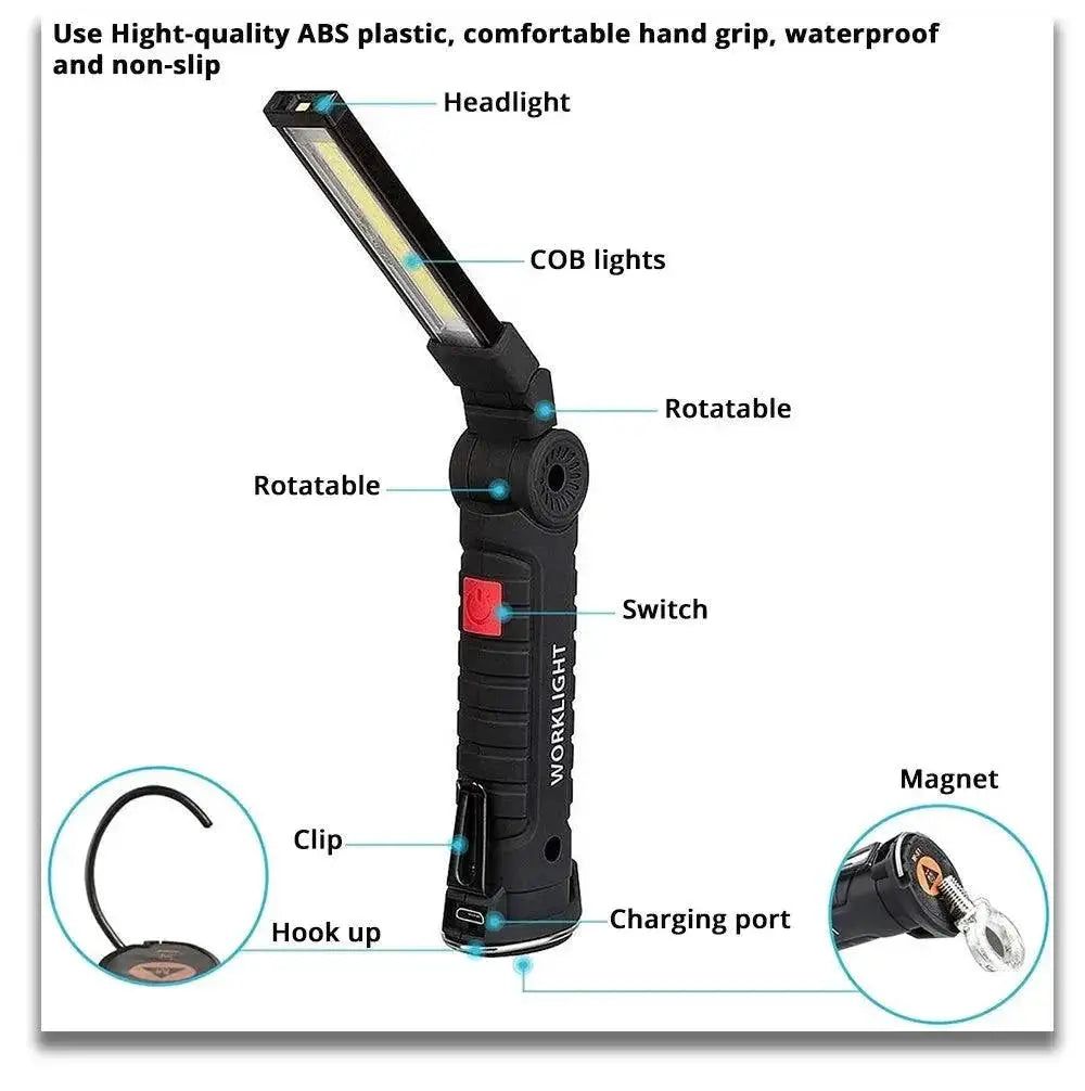 Camping Led Work Light Portable Magnetic Torch For Night Use