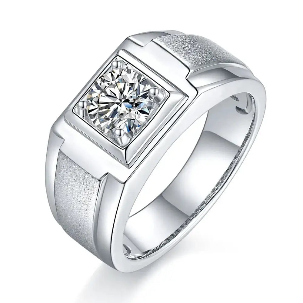 Men's Sterling Silver Silver Moissanite Ring — product image 6