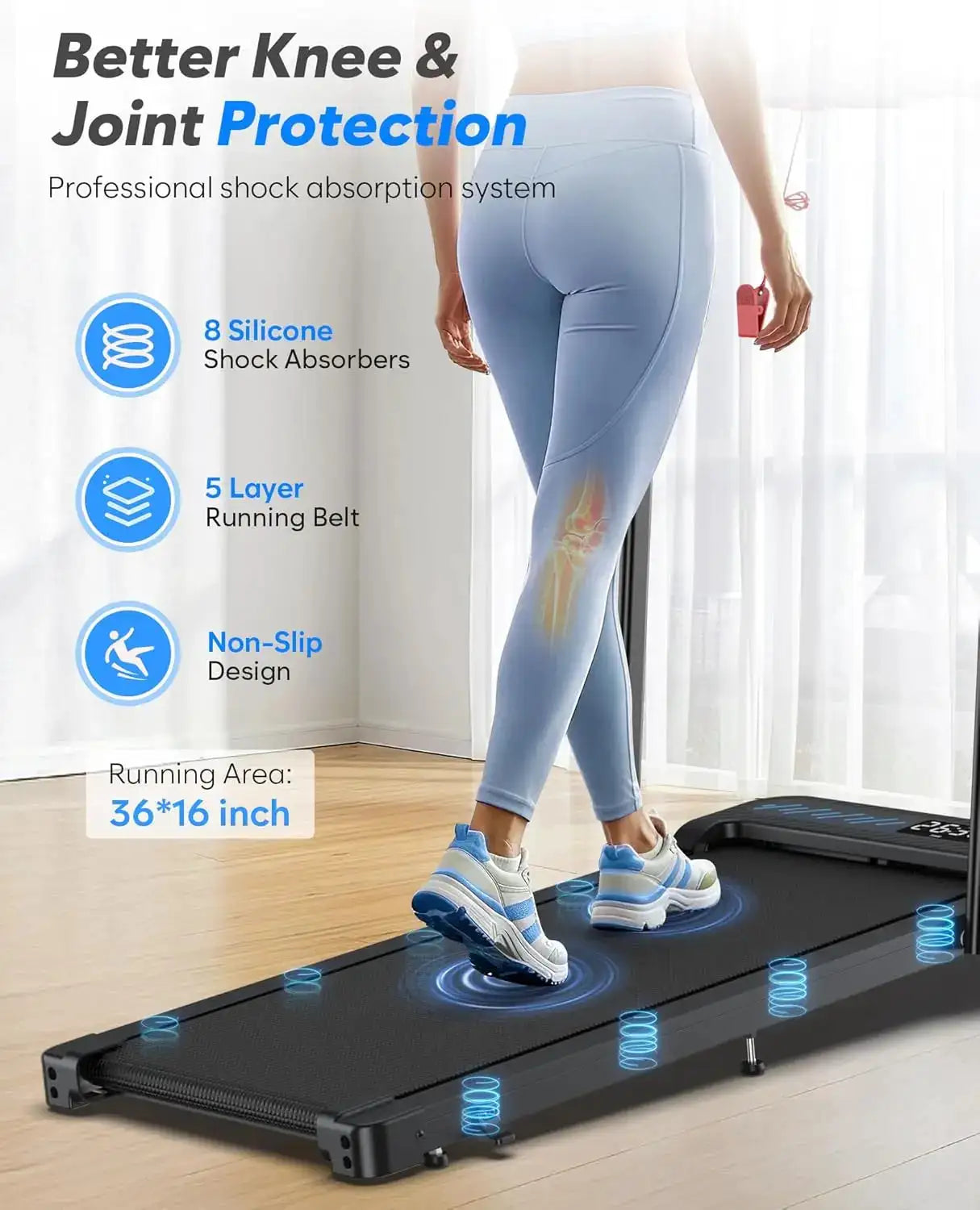 3.0HP Quiet Compact Foldable Walking Pad Treadmill with Handle Bar & Incline, LED Display, Smart APP & Remote Dual Control for Small Home Indoor Rooms
