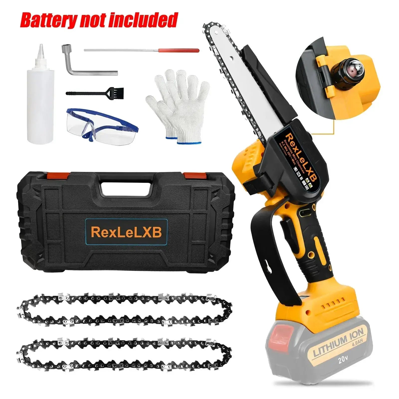 Powerful Cordless 6 Inch Mini Chainsaw Lightweight Electric