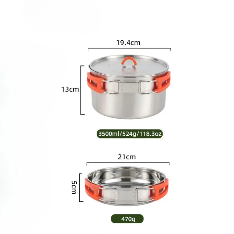 Camping Cookware Set, Lightweight Aluminum Nesting Cooking Pot — product view 2
