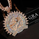 Two Tone Iced Sunburst Pendant