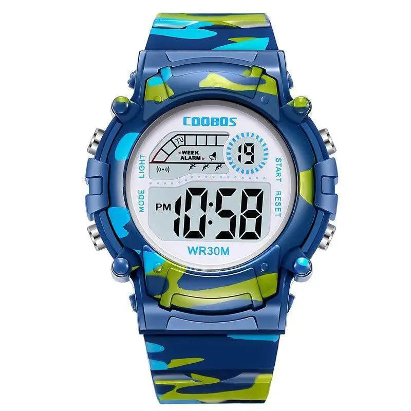 Kids LED Camo Alarm Watch Timepiece For Boys And Girls