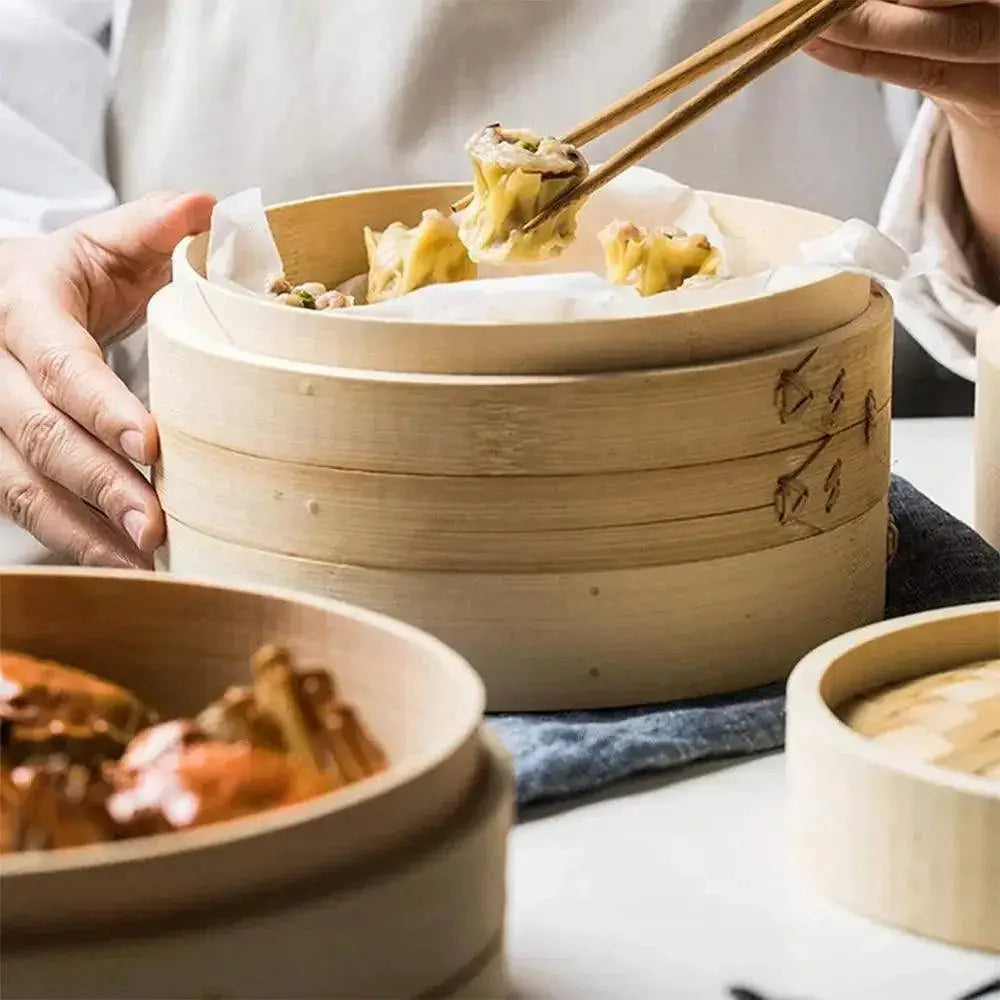 Eco Friendly Bamboo Steamer For Dumplings And Cooking Pot