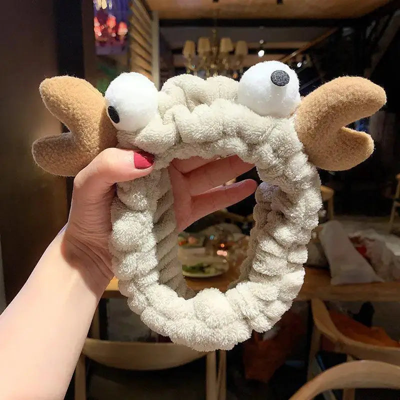 Chic Coral Fleece Animal Ears Headband Cozy Winter Accessory
