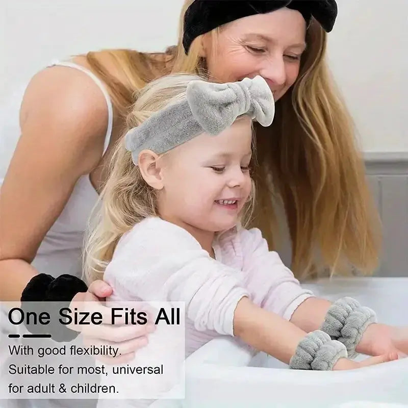 3Pcs Bow Headband And Wristband Set For Women And Girls Yoga