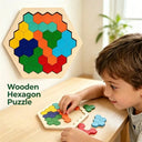 Wooden Hexagon Puzzle Toy Early