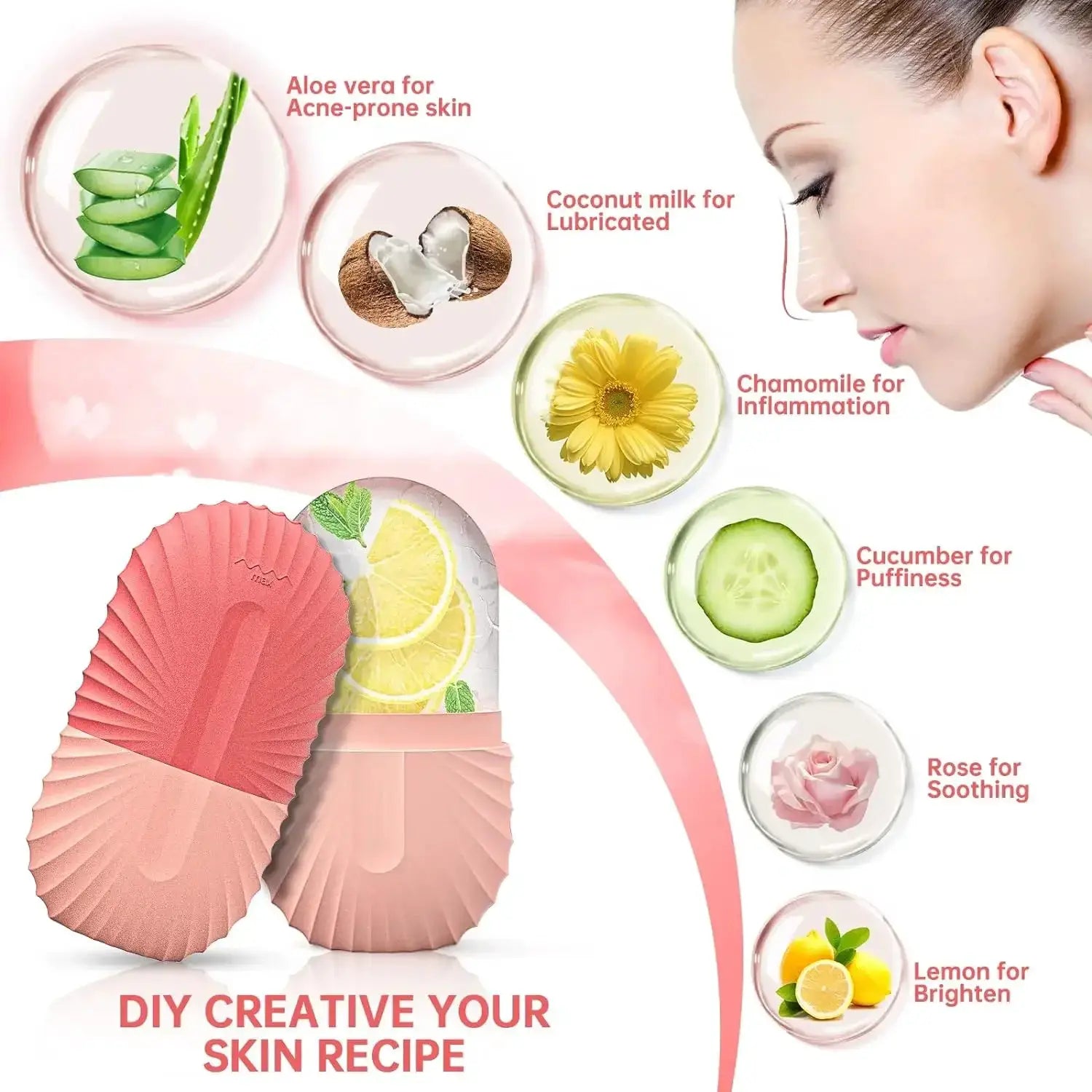 Reusable Ice Face Roller Massager Bright Skin Glow
