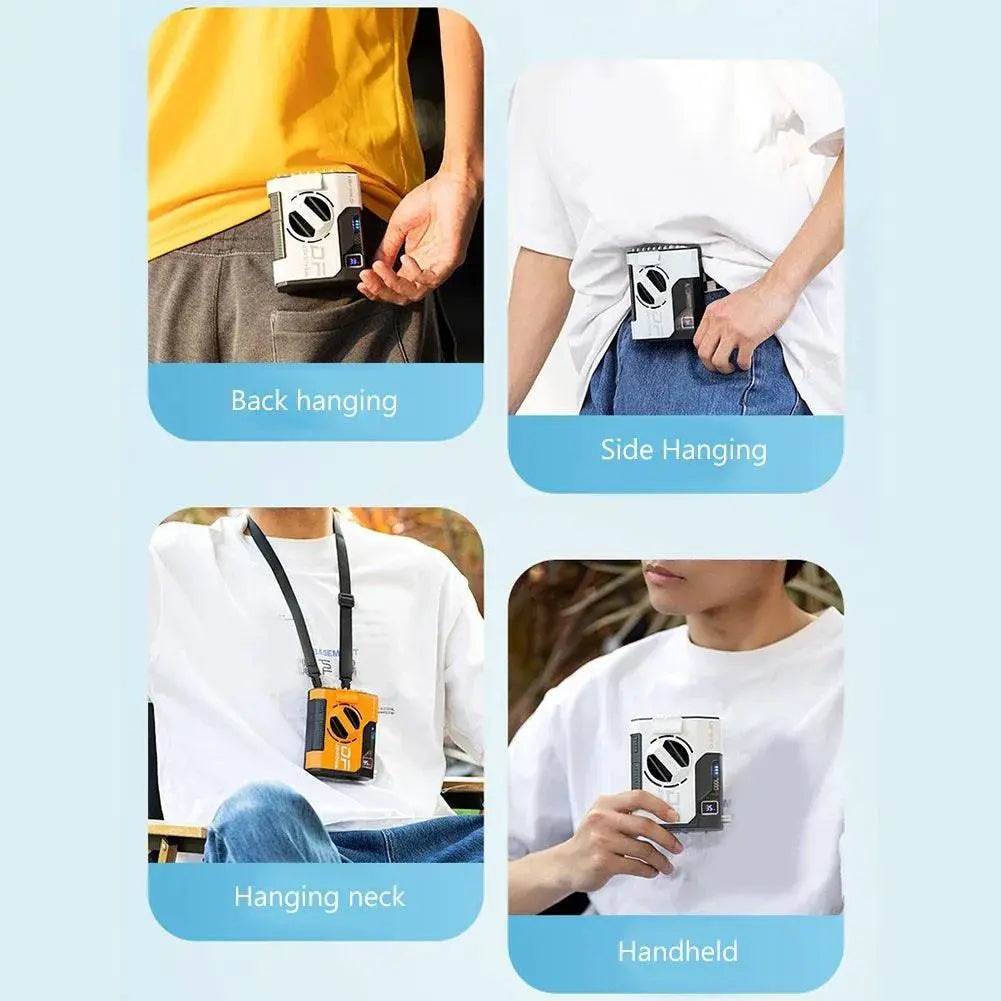 10000mAh Hanging Neck/Waist Fan USB Rechargeable Mini Fan - OurLum.com