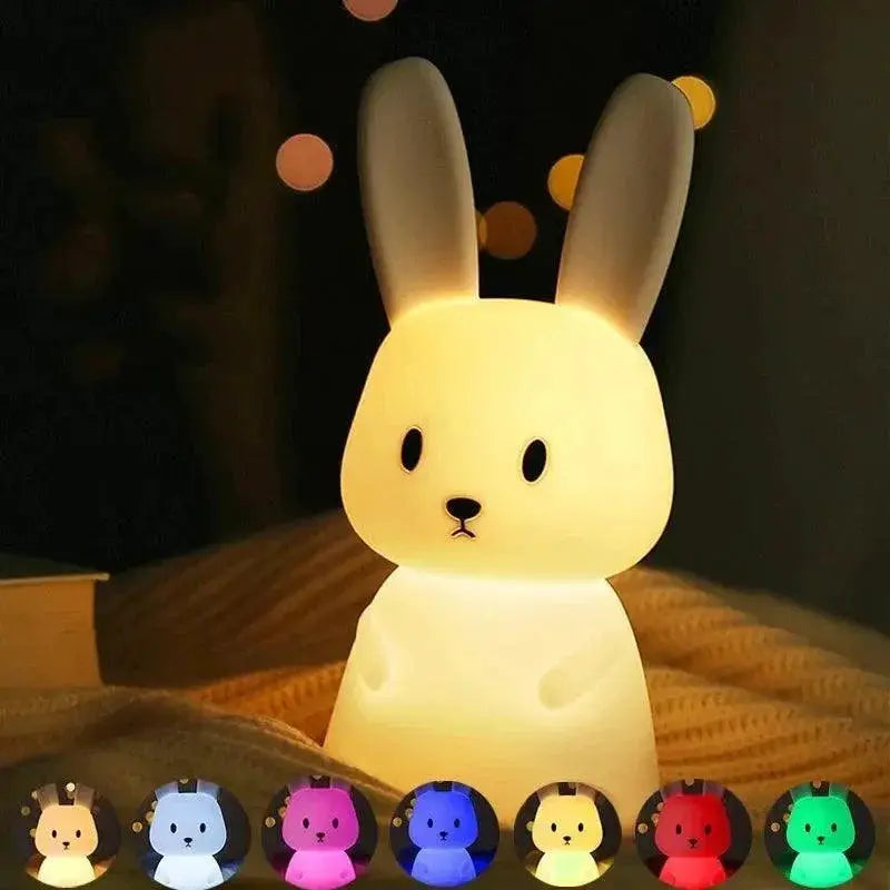 Rabbit Night Light Cute Bunny Lamp for Kids Sleep Glow