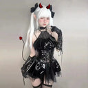 Gothic PU Dress for Women Nightlife Look