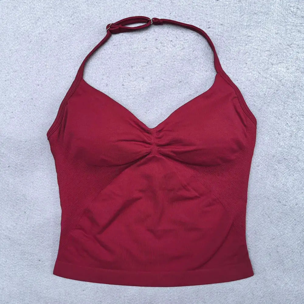 2 Pieces Yoga Set Women Backless Halter Tops High Waist Seamless Shorts Gym Suit Fitness Clothes Sportswear Workout Sets