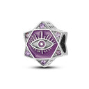 Silver Plated Purple Charm Flower
