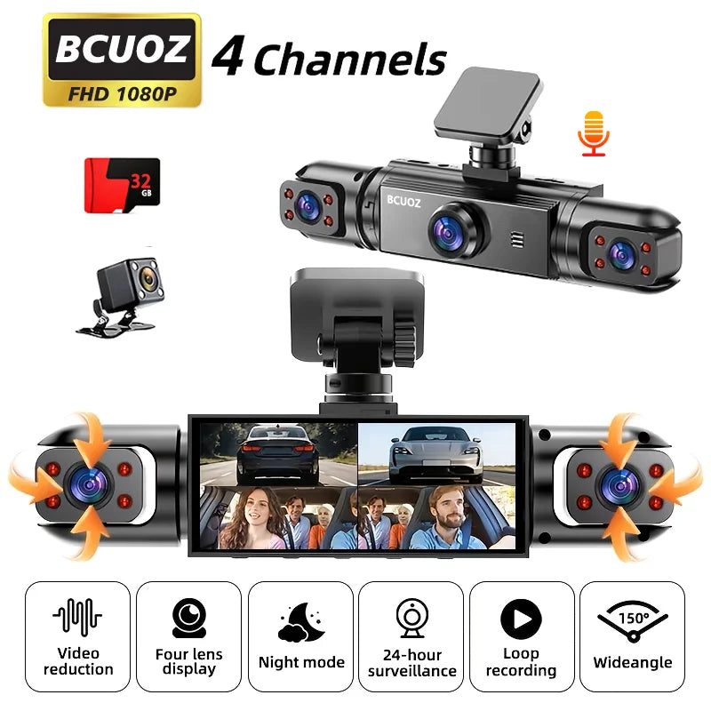 BCUOZ ° Dashcam Front Rear Left Right Car Cameras Super — product view 9