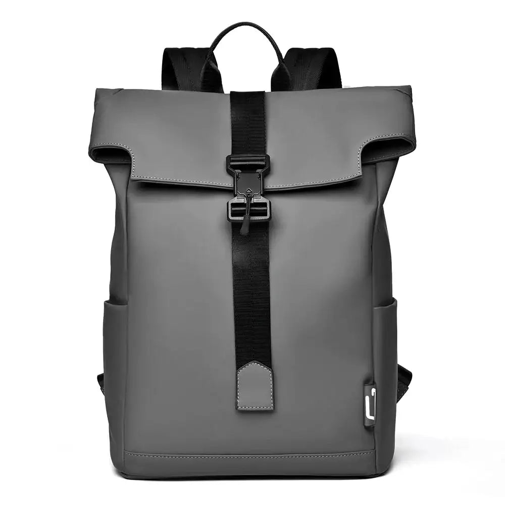 New Men's Flip Cover Magnetic Buckle Backpack, Casual Outdoor Travel Backpack, Multi-functional Large-capacity Computer Backpack