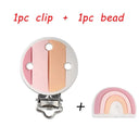 Kovict Silicone Beads Pacifier Clips Cartoon Animals Set