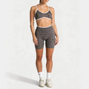Leopard Print Yoga Set Women Butt Lift High Waist