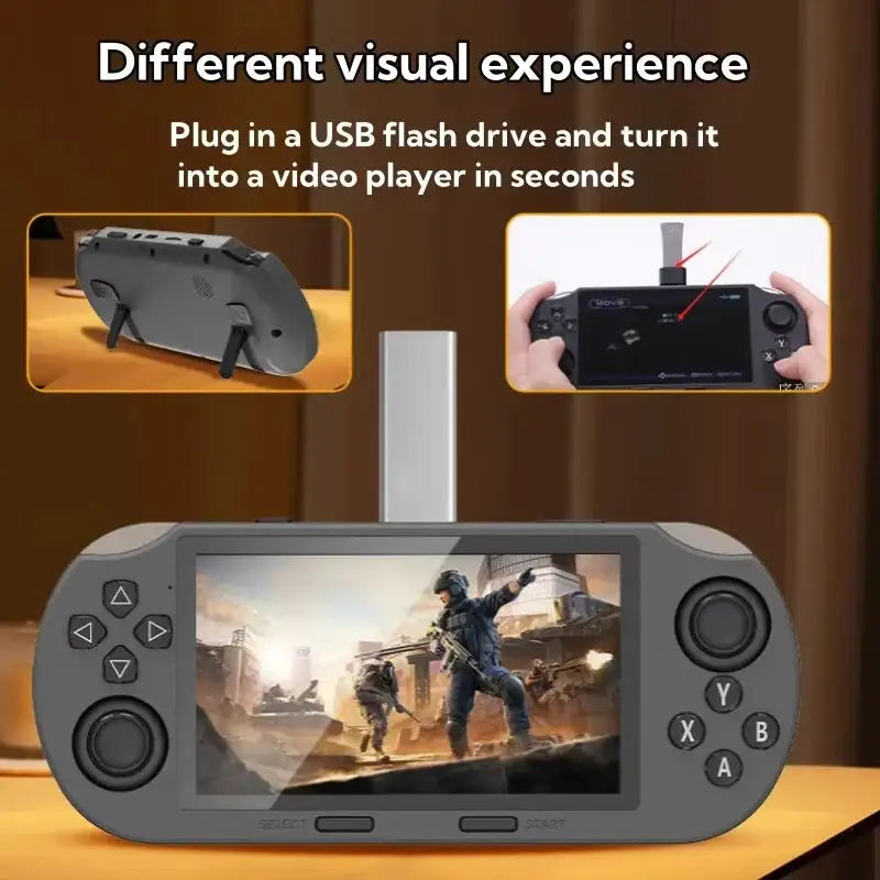 SF3000 Retro Handheld Video Game Console Games Pocket Player with 4.5 Inch IPS Screen 3000mAh Portable Linux System