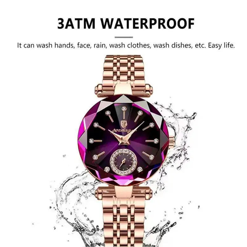 Elegant Rose Gold Women's Watch Swiss Timepiece Waterproof